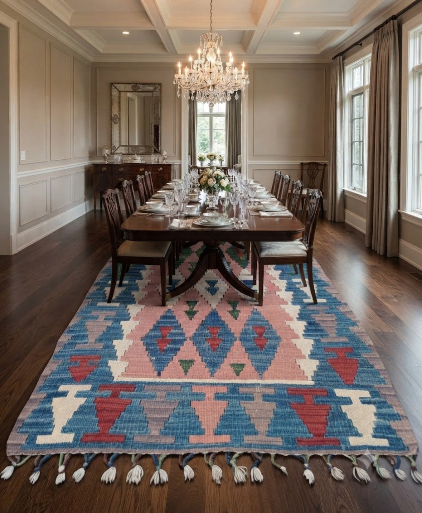 Rectangle Handmade Southwestern Rug Vintage Moroccan Kilim Rug for Indoor & Outdoor Carpet