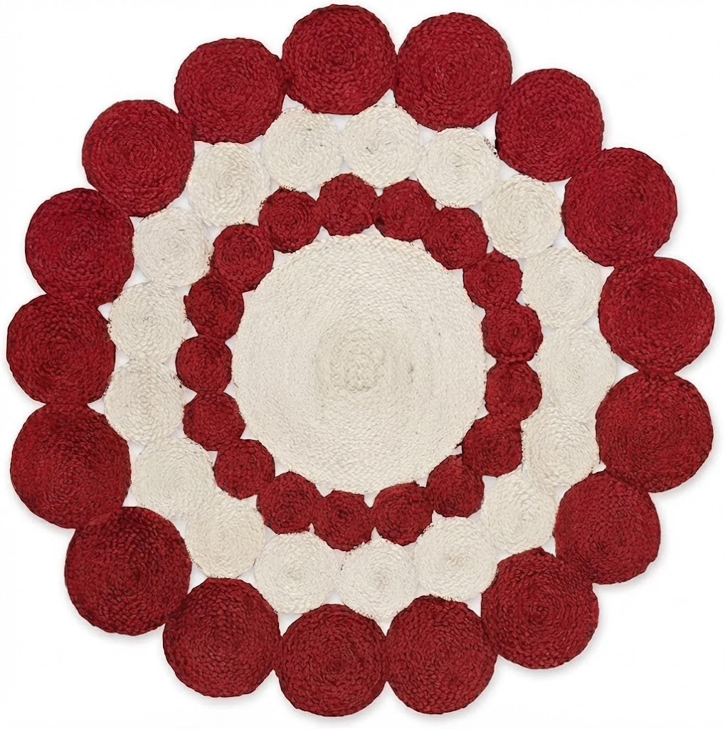 Jute Rug Round Shape Area Rug 100% Hand Braided Rustic Look Area Rug for Home Decor Farmhouse Boho Carpet Mats