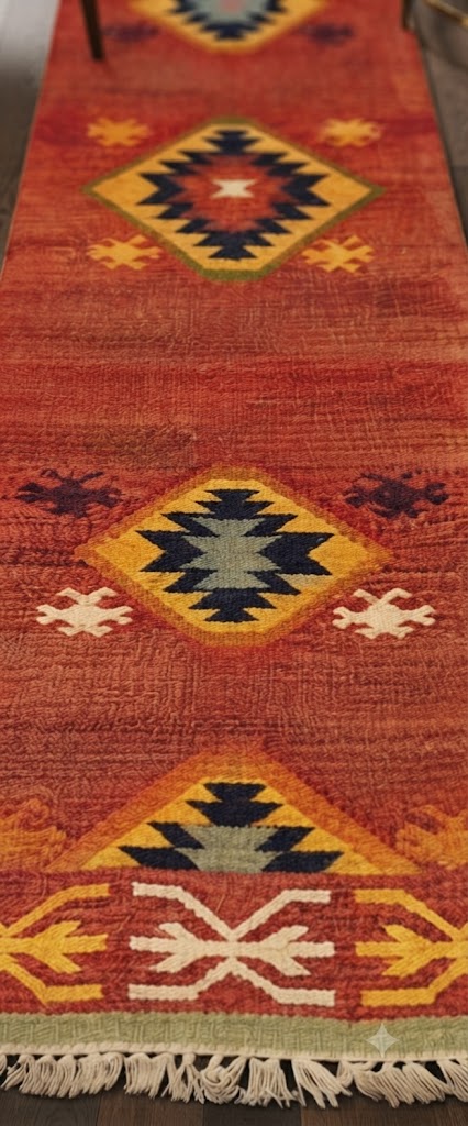 Rectangle Turkish Carpet Vintage Hand Woven Traditional Wool Kilim Rug Indoor & Outdoor Carpet