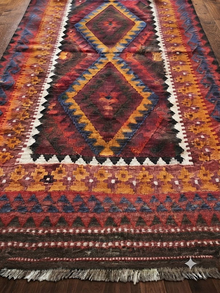 Kilim Wool Jute Rug - Handmade Durable Rustic Look Rectangle Area Carpet Carpets