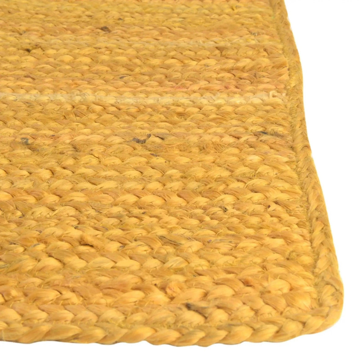 Rectangle Jute Area Rug Hand Woven Braided Sisal Rug Home Decor Farmhouse Carpet Rag Rug for Kitchen Living Room and Bedroom-Yellow Dye
