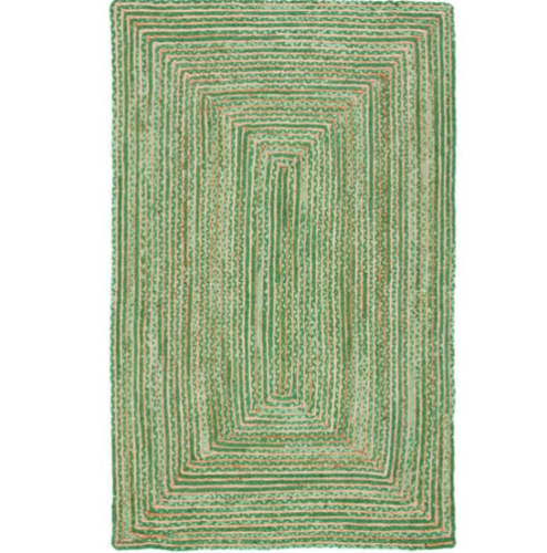 Rectangle Cotton Jute Area Rug Hand Woven Braided Rag Rug for Kitchen Living Room Guestroom Farmhouse Area Rug