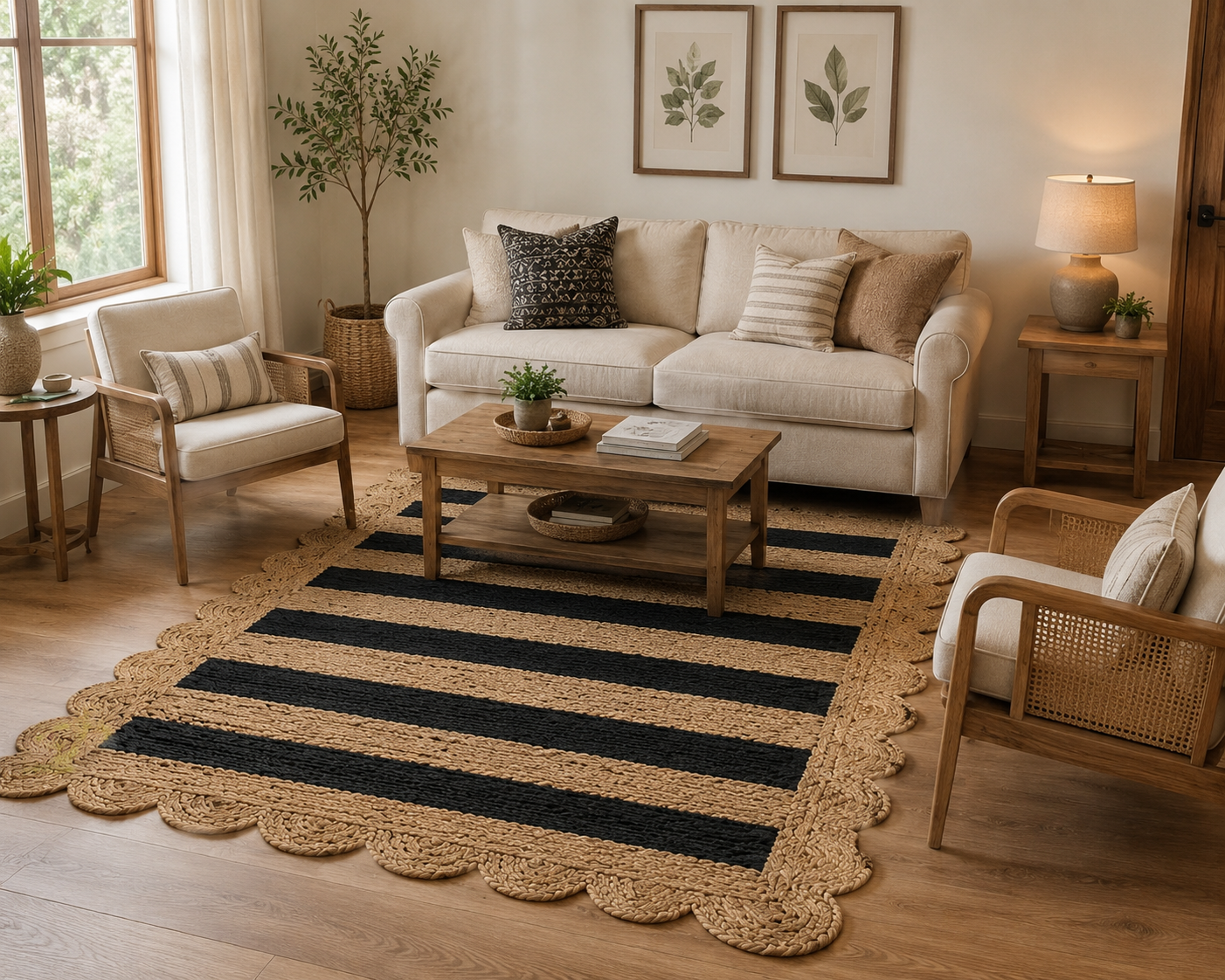 Vintage Rug Rectangle Area Rug Boho Hand Woven Natural Jute Home Decor Farmhouse Carpet Rag Rug for Kitchen Living Room and Bedroom