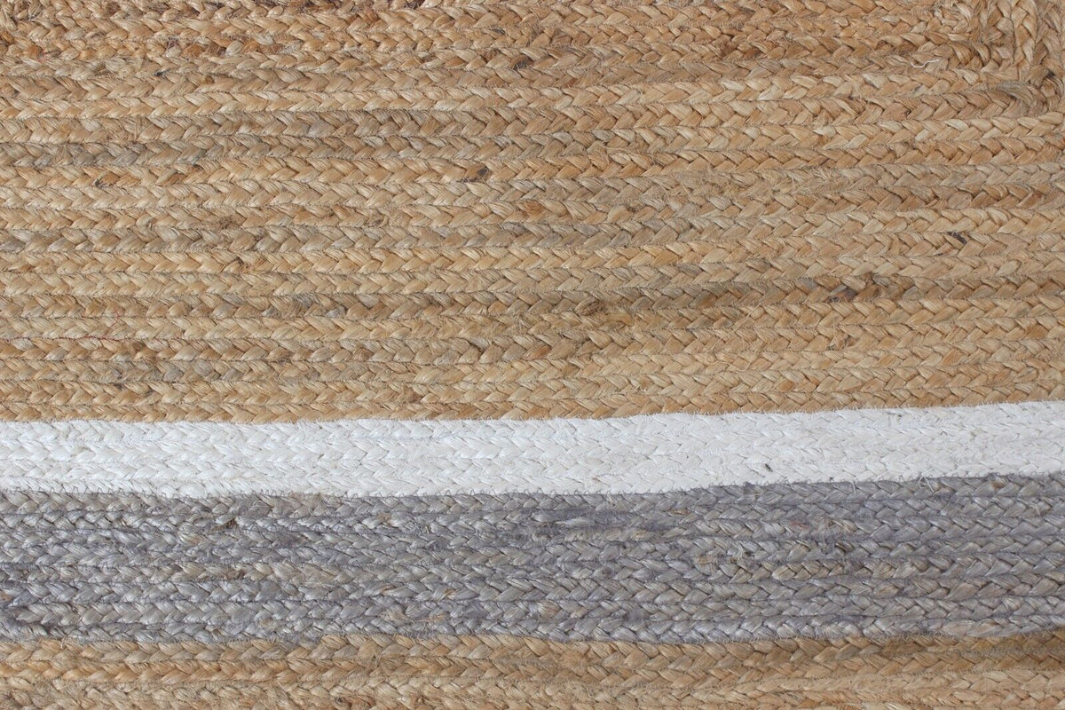 Rectangle Natural Jute Area Rug Hand Woven Braided Rag Rug for Kitchen Living Room and Bedroom Area Rug