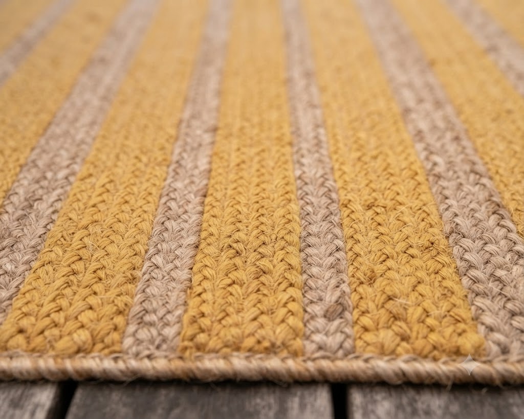 Natural Jute Area Rug Hand Woven Braided Sisal Rug Home Decor Farmhouse Carpet Rag Rug for Kitchen Living Room and Bedroom - Rectangle (Yellow & Beige)
