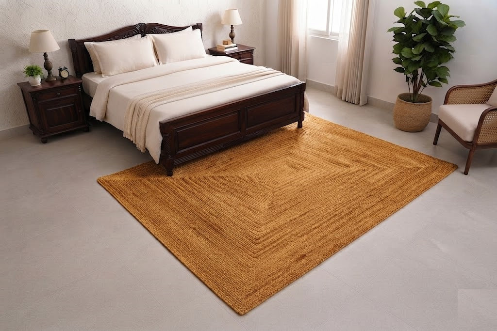 Natural Jute Area Rug Hand Braided Rug Home Decor Farmhouse Carpet Rag Rug for Kitchen Living Room and Bedroom - Rectangle-Beige (Copy) (Copy)
