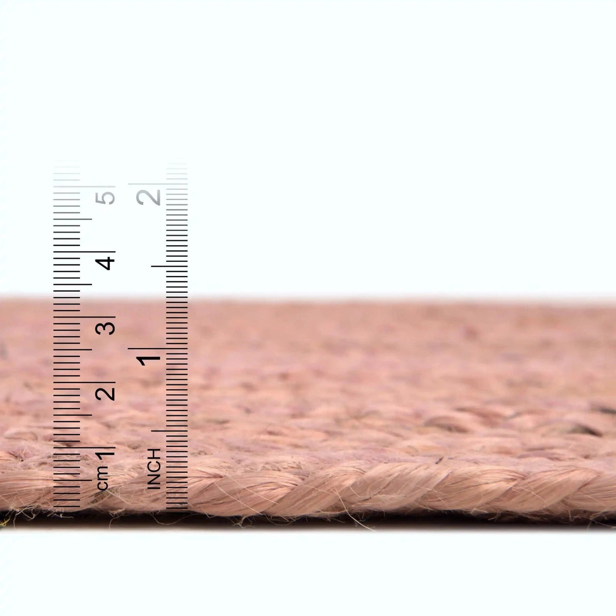Rectangle Jute Area Rug Hand Woven Braided Sisal Rug Home Decor Farmhouse Carpet Rag Rug for Kitchen Living Room and Bedroom-Pink Dye
