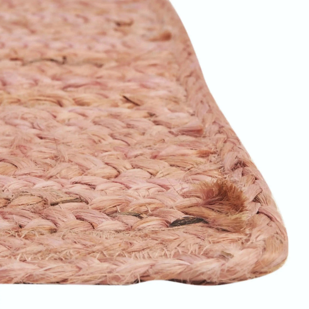 Rectangle Jute Area Rug Hand Woven Braided Sisal Rug Home Decor Farmhouse Carpet Rag Rug for Kitchen Living Room and Bedroom-Pink Dye