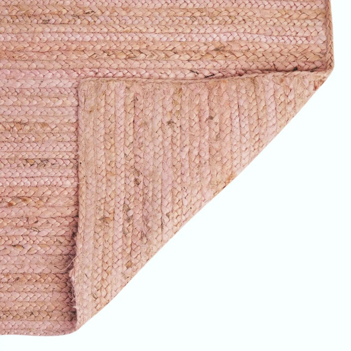 Rectangle Jute Area Rug Hand Woven Braided Sisal Rug Home Decor Farmhouse Carpet Rag Rug for Kitchen Living Room and Bedroom-Pink Dye