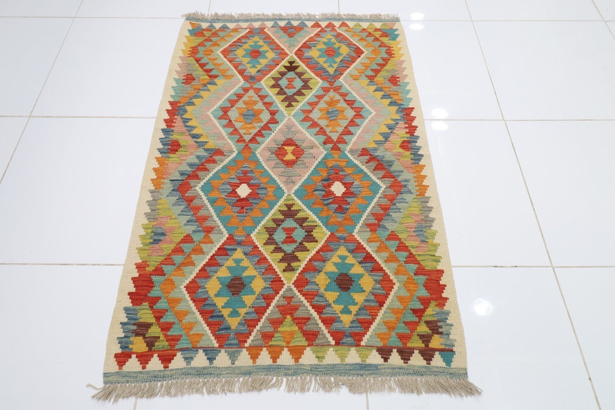 Farmhouse Rectangle Handmade Kilim Wool Jute Rug -Durable Rustic Look Boho Mats Boho Area Multicolor Carpet