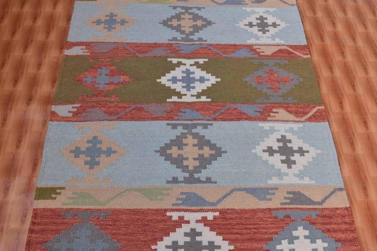 Durable Rustic Look Farmhouse Rectangle Handmade Kilim Wool Jute Rug -Boho Mats Boho Area Carpet Multicolor