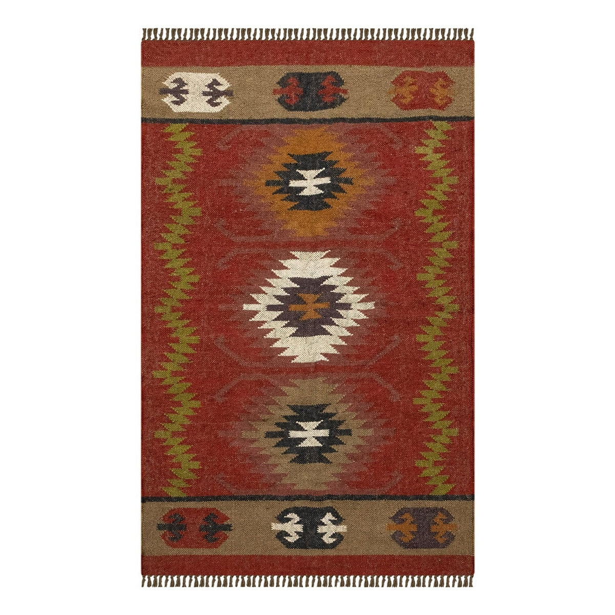 Multicolor Handmade Kilim Wool Durable Rustic Look Farmhouse Jute Rug -Boho Mats Boho Area Rectangle Carpet