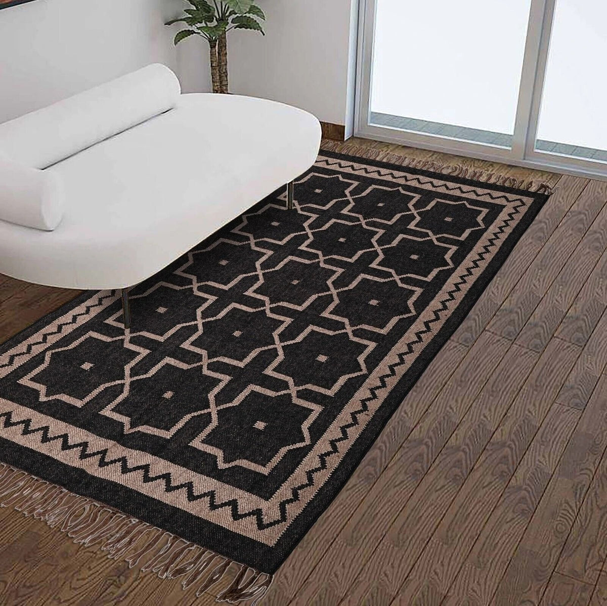 Multicolor Handmade Kilim Wool Durable Rustic Look Farmhouse Jute Rug -Boho Mats Boho Area Rectangle Carpet Brown