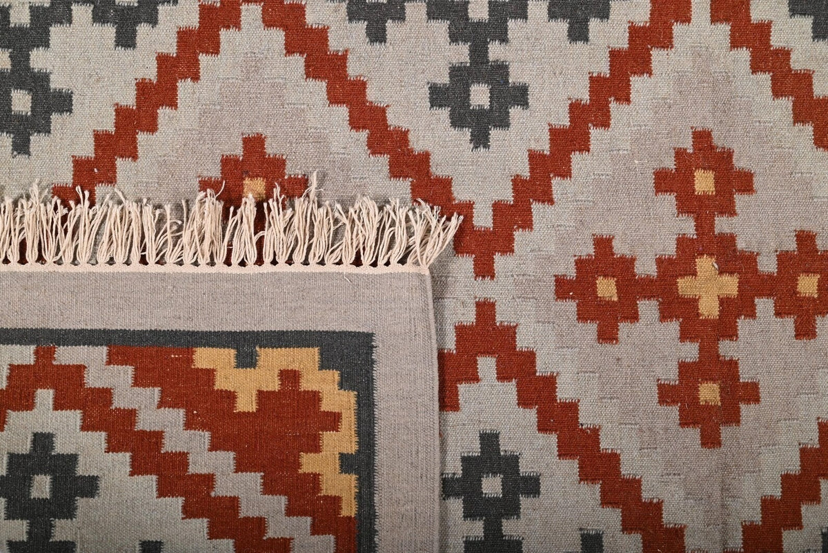 Multicolor Handmade Kilim Wool Durable Rustic Look Farmhouse Jute Rug -Boho Mats Boho Rectangle Area Carpet