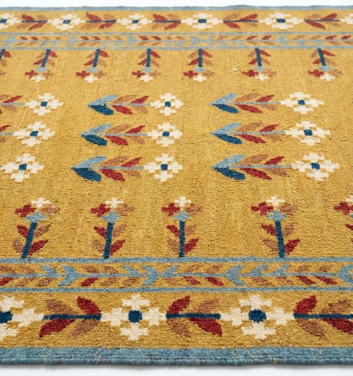 Multicolor Handmade Kilim Wool Durable Rustic Look Farmhouse Jute Rug -Boho Mats Boho Rectangle Area Carpet Yellow