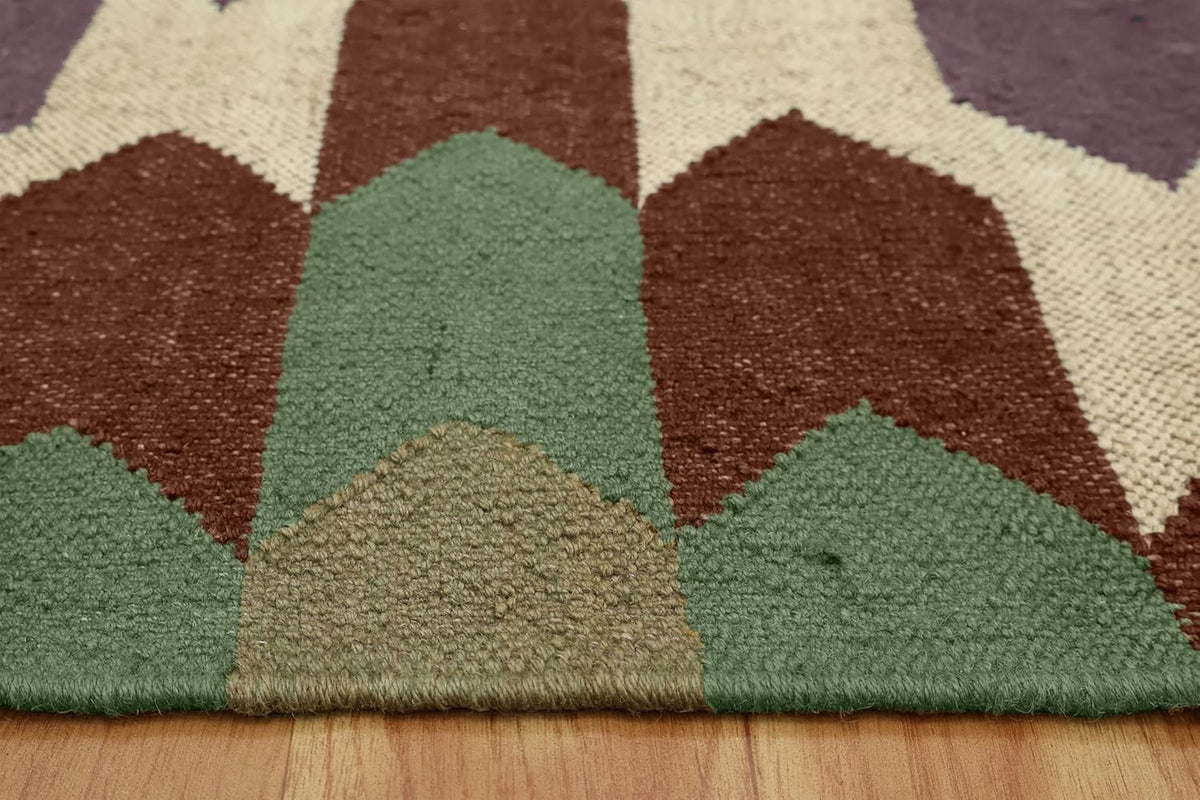 Handmade Kilim Rectangle Boho Mats Wool Durable Rustic Look Farmhouse Jute Rug - Boho Area Carpet