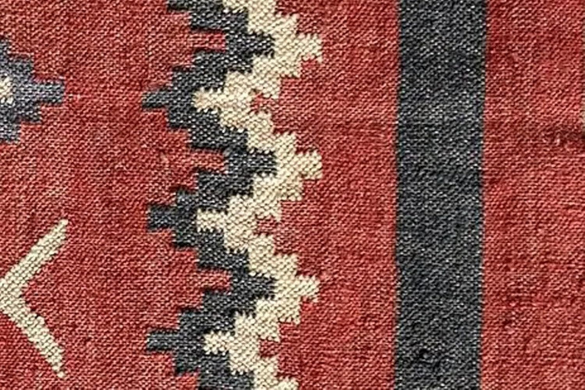 Handmade Kilim Rectangle Boho Mats Wool Durable Rustic Look Boho Area Carpet Farmhouse Jute Rug Multicolor