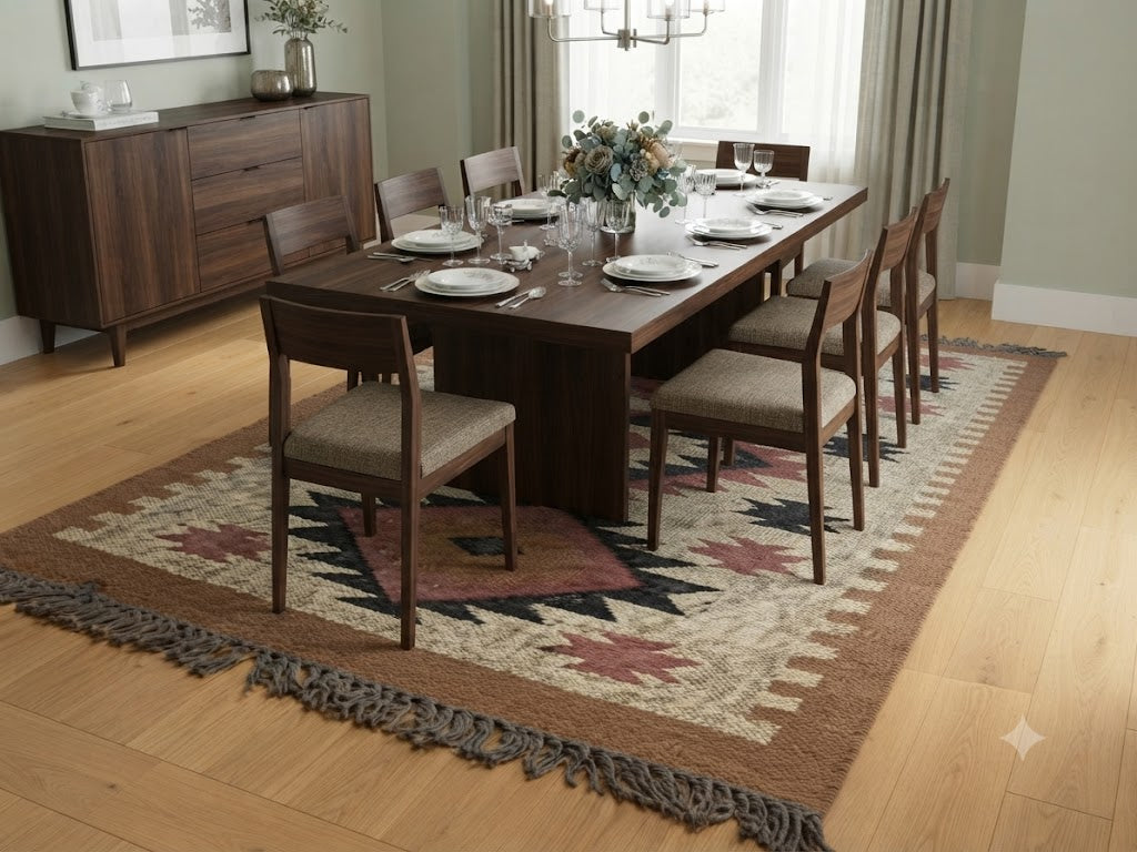 Rectangle Kilim Rug Wool Area Rug Wool & Braided Jute Rug Flatweave Rug High Traffic Area Lake House Bedroom Bedside Runner Kitchen Hallway Indoor Outdoor Rug
