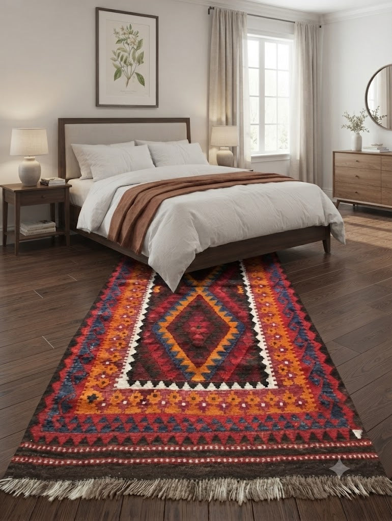 Kilim Wool Jute Rug - Handmade Durable Rustic Look Rectangle Area Carpet Carpets