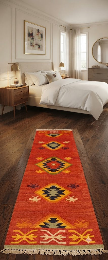 Rectangle Turkish Carpet  Vintage Hand Woven Traditional Wool Kilim Rug Indoor & Outdoor Carpet