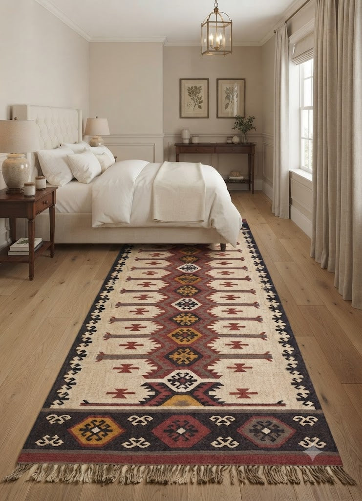 Rug Wool Jute Handmade Rectangle Vintage Kilim Handwoven Carpet Area Rug