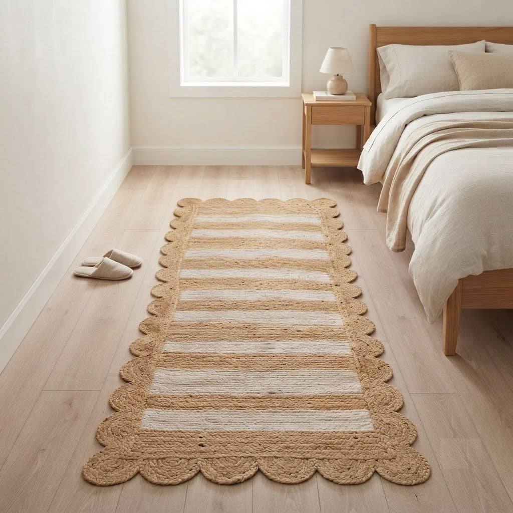 Rectangle Area Rug Boho Hand Woven Natural Jute Vintage Rug Home Decor Farmhouse Carpet Rag Rug for Kitchen Living Room and Bedroom