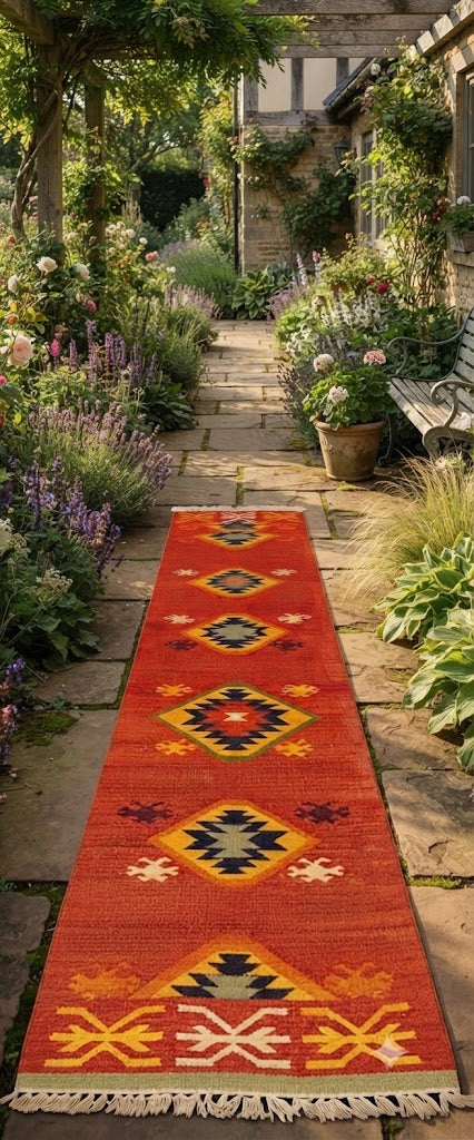 Rectangle Turkish Carpet  Vintage Hand Woven Traditional Wool Kilim Rug Indoor & Outdoor Carpet