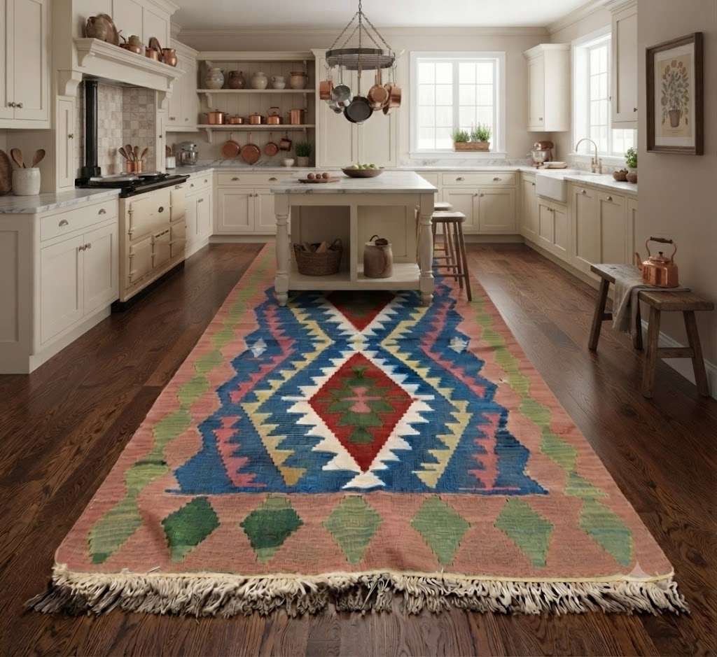 Handmade Carpet Rectangle Elegant Wool Jute Rug -Rustic Look Hand Woven Kilim Rug for Living Room, Hallway, Bedroom -Multicolor (Copy) (Copy)