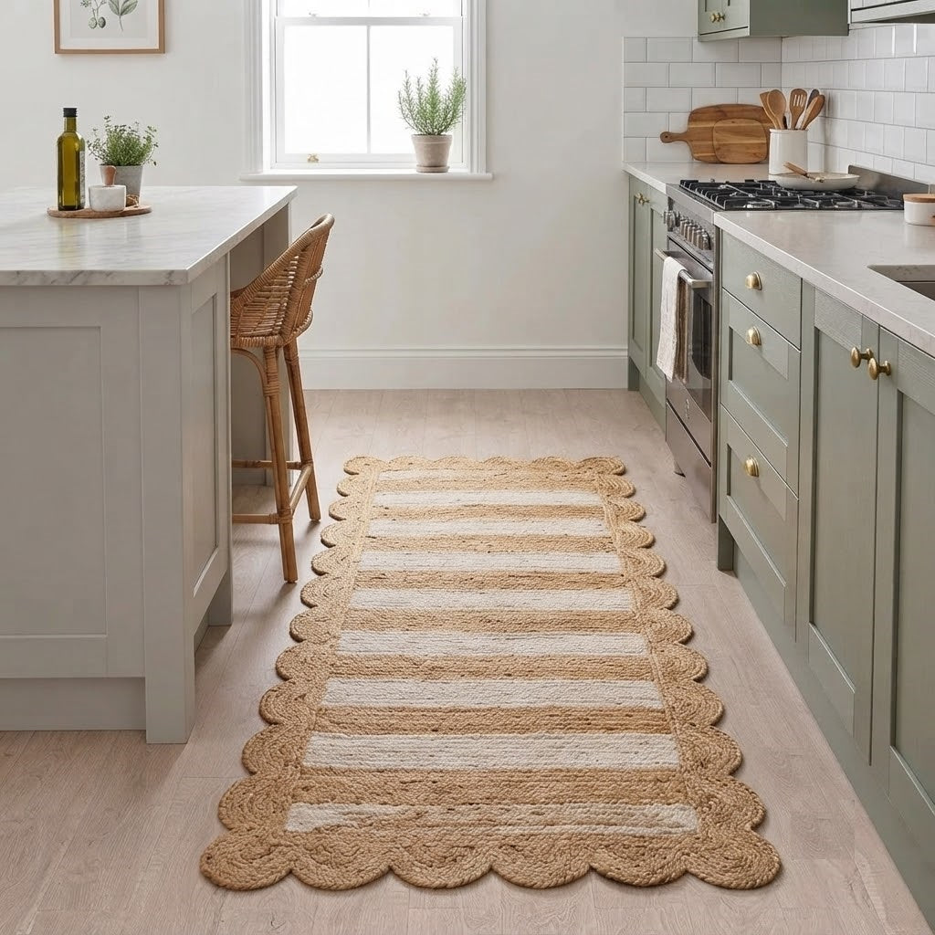 Rectangle Area Rug Boho Hand Woven Natural Jute Vintage Rug Home Decor Farmhouse Carpet Rag Rug for Kitchen Living Room and Bedroom