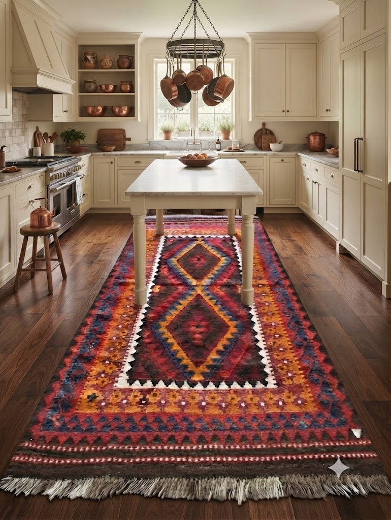 Kilim Wool Jute Rug - Handmade Durable Rustic Look Rectangle Area Carpet Carpets