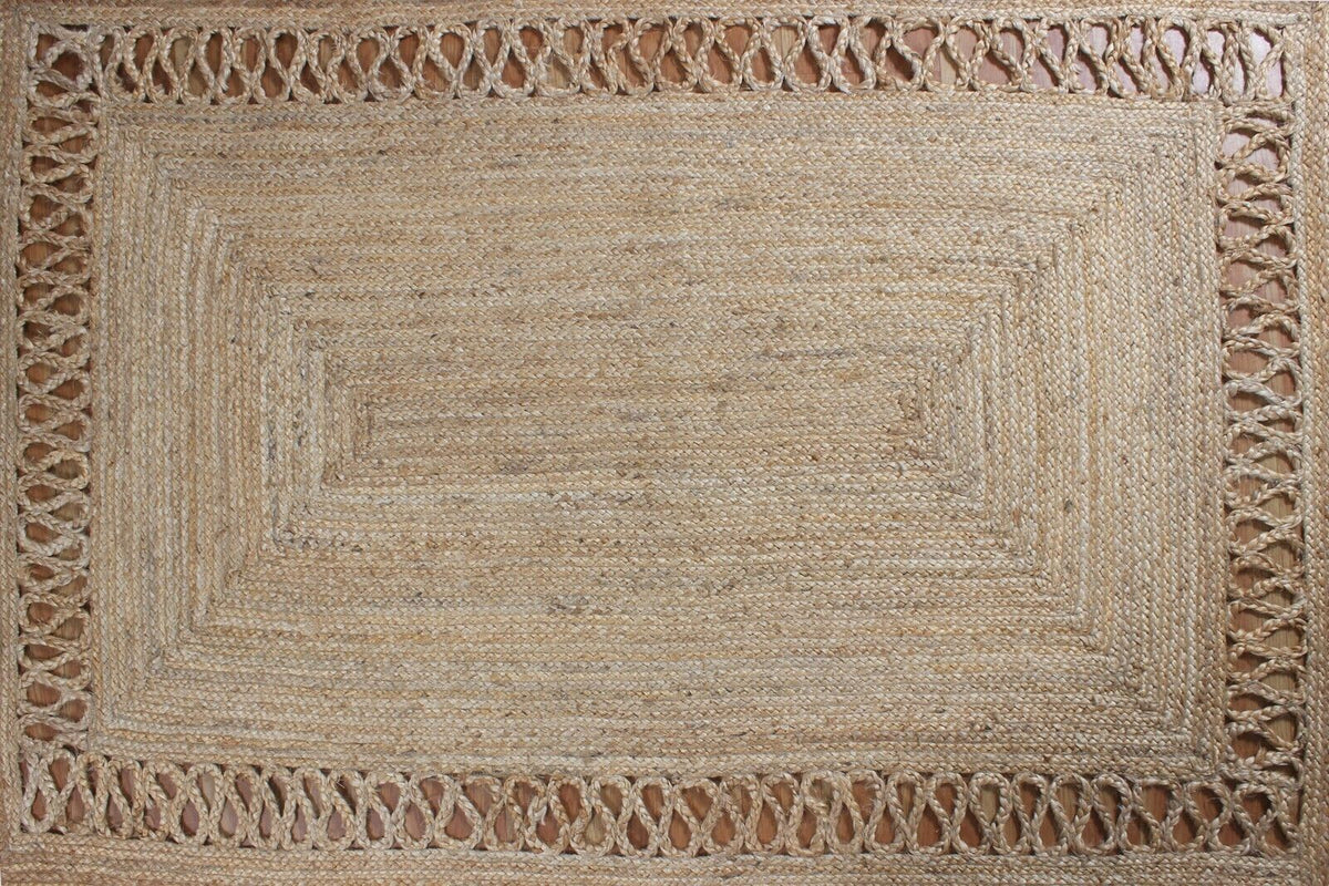 Rectangle Natural Jute Area Rug Hand Woven Braided Farmhouse Carpet Rag Rug for Kitchen Living Room and Bedroom Sisal Area Rug