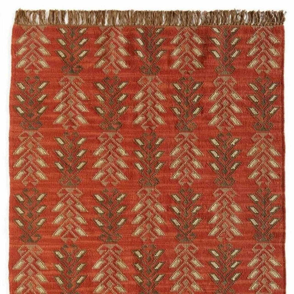 Durable Handmade Rectangle Kilim Wool Boho Rustic Look Area Carpet Jute Rug Farmhouse Mats