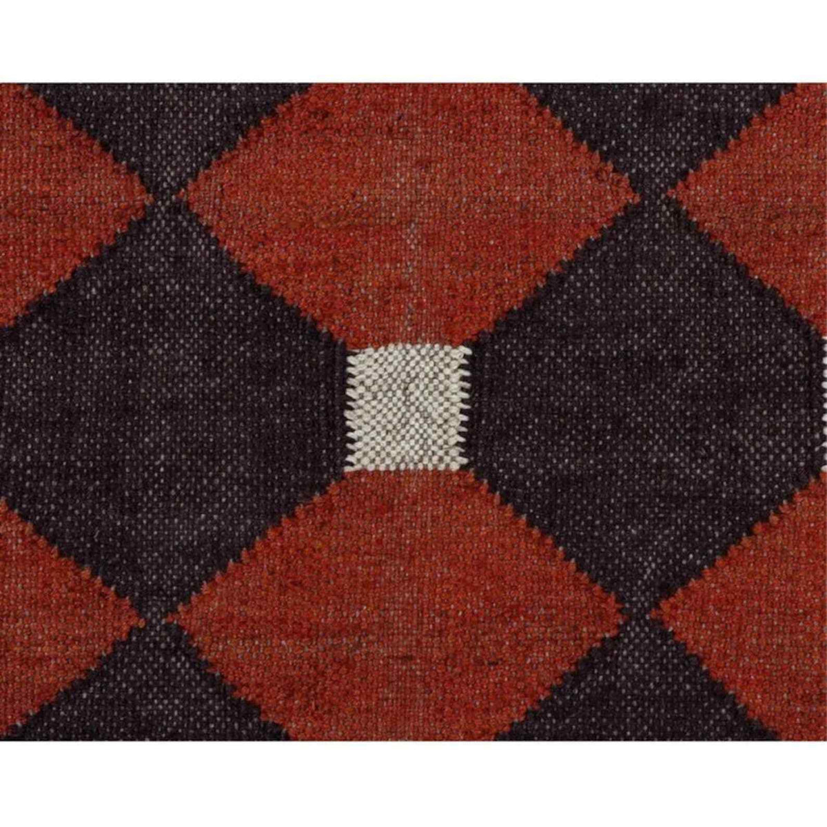 Durable Handmade Rectangle Kilim Wool Boho Rustic Look Area Carpet Jute Rug Farmhouse Mats (Red & Brown)