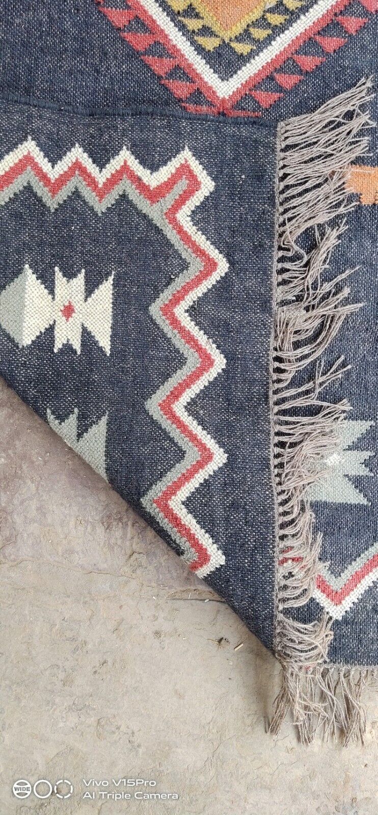 Durable Handmade Kilim Wool Boho Rustic Look Area Carpet Rectangle Jute Rug Farmhouse Mats (Copy)