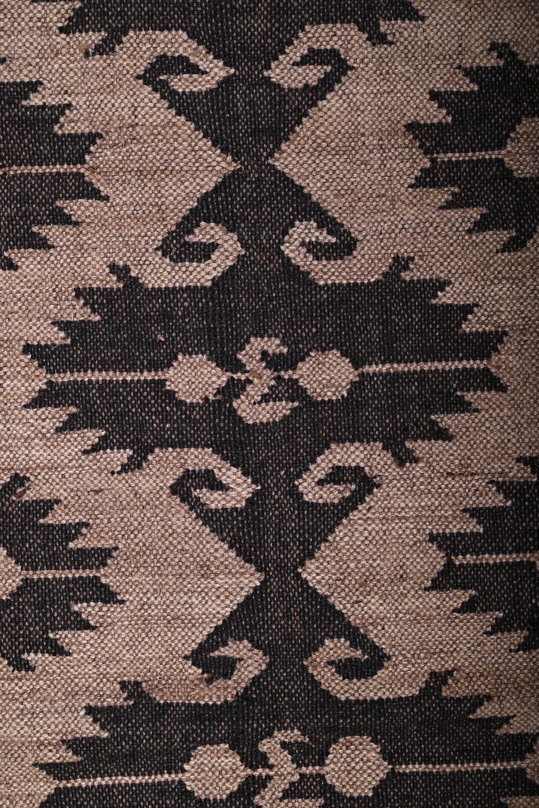Kilim Wool Boho Jute Rug Durable Handmade Farmhouse Rectangle Mats Area Carpet Rustic Look