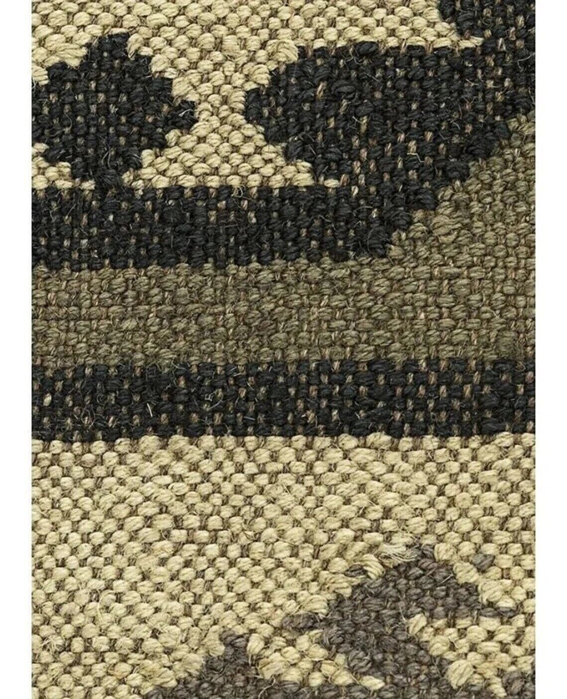 Kilim Wool Boho Jute Rug Durable Handmade Farmhouse Rectangle Mats Area Carpet Rustic Look