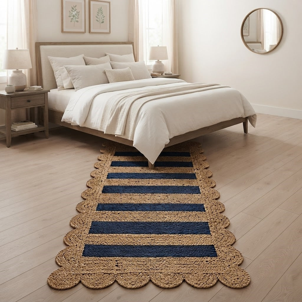 Rectangle Vintage Rug Area Rug Boho Hand Woven Natural Jute Home Decor Farmhouse Carpet Rag Rug for Kitchen Living Room and Bedroom