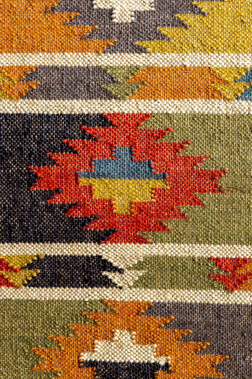 Handmade Rectangle Kilim WoolBoho Rustic Look Farmhouse Mats Durable Area Carpet Jute Rug