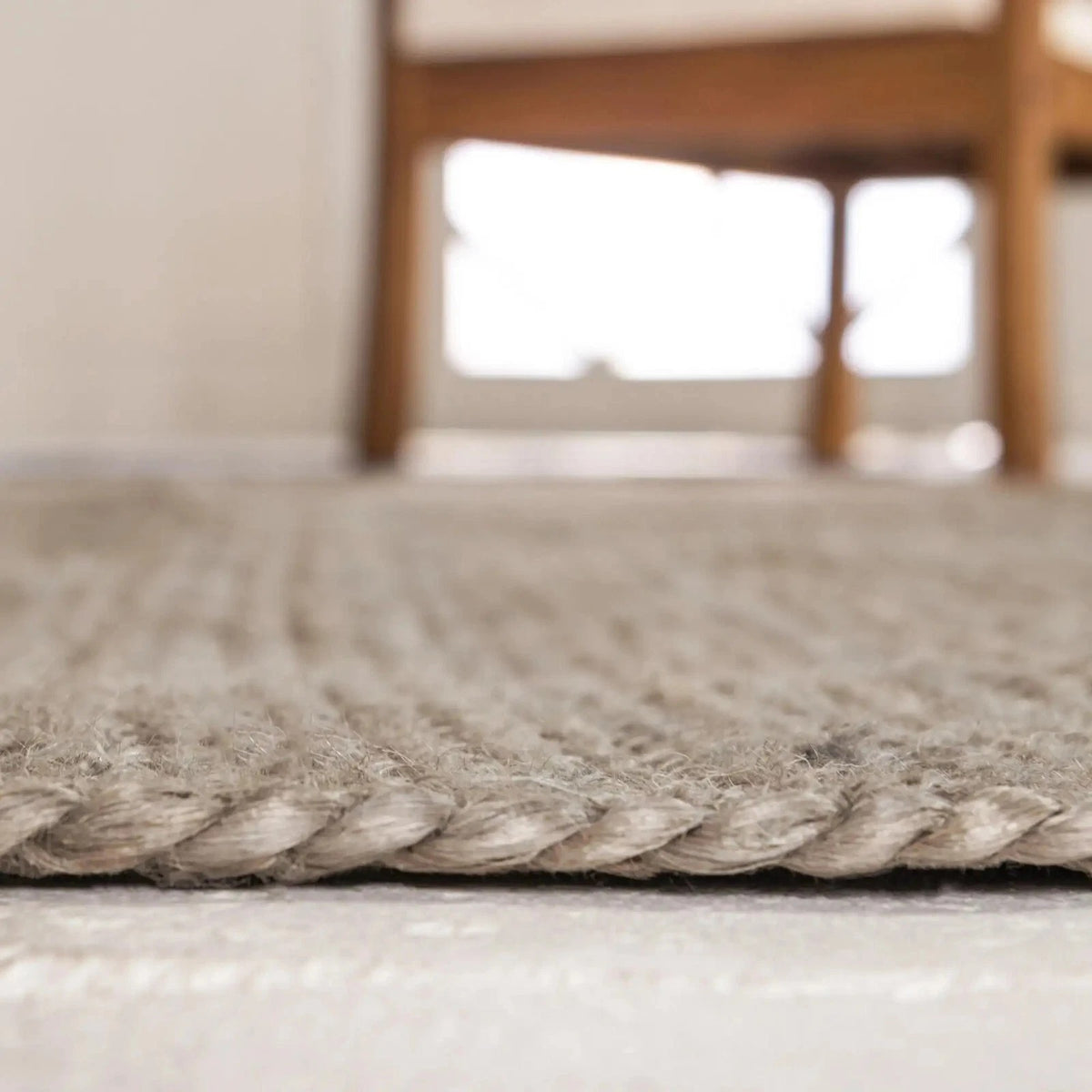 Rectangle Jute Area Rug Hand Woven Braided Sisal Rug Home Decor Farmhouse Carpet Rag Rug for Kitchen Living Room and Bedroom-Grey Dye