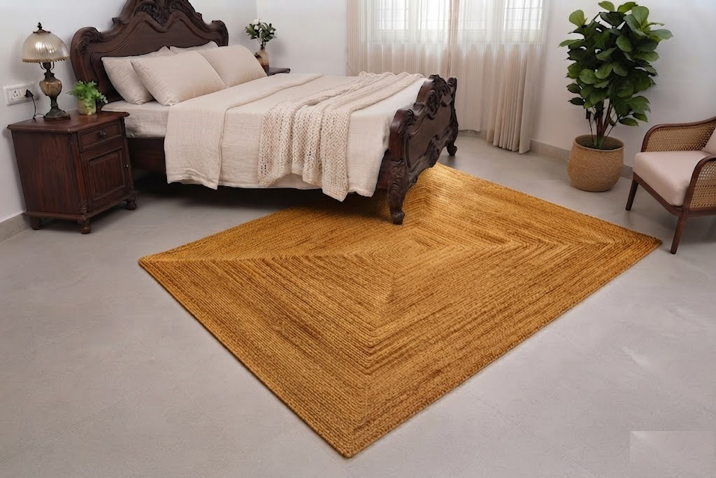 Natural Jute Area Rug Hand Braided Rug Home Decor Farmhouse Carpet Rag Rug for Kitchen Living Room and Bedroom - Rectangle-Beige (Copy)