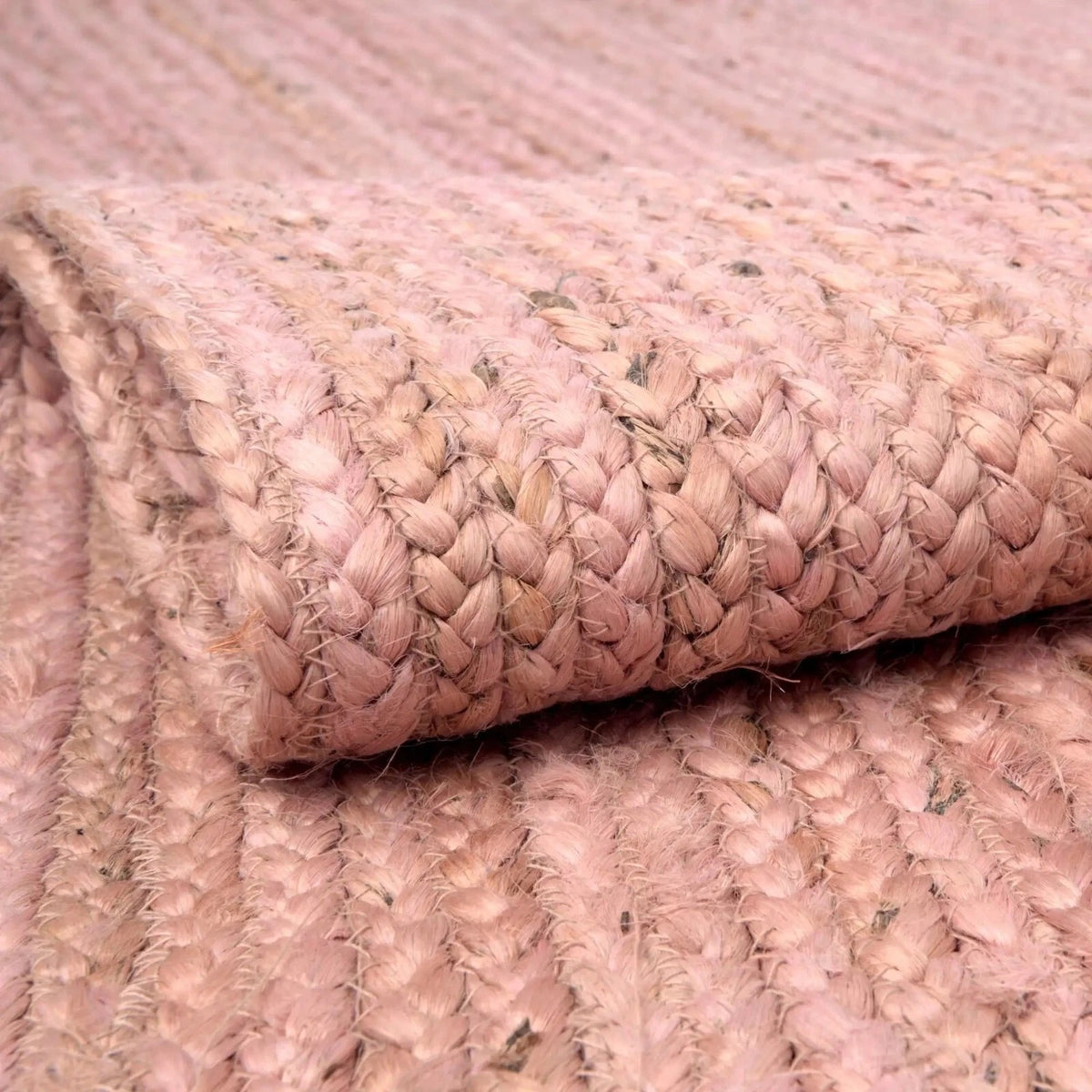 Rectangle Jute Area Rug Hand Woven Braided Sisal Rug Home Decor Farmhouse Carpet Rag Rug for Kitchen Living Room and Bedroom-Pink Dye