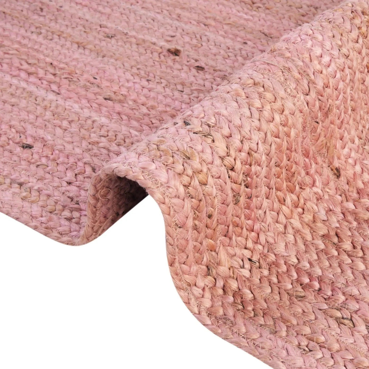 Rectangle Jute Area Rug Hand Woven Braided Sisal Rug Home Decor Farmhouse Carpet Rag Rug for Kitchen Living Room and Bedroom-Pink Dye