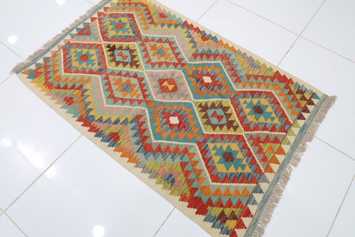 Farmhouse Rectangle Handmade Kilim Wool Jute Rug -Durable Rustic Look Boho Mats Boho Area Multicolor Carpet