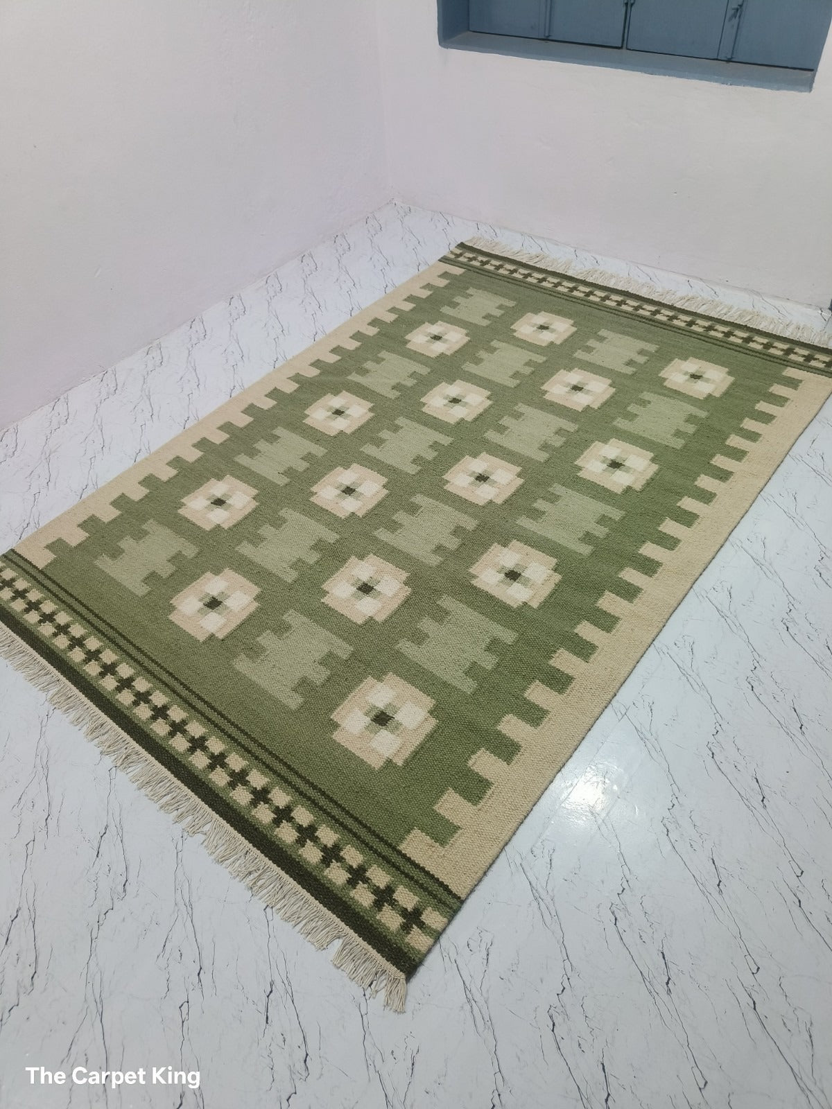 Handmade Kilim Wool Durable Rustic Look Farmhouse Jute Rug -Boho Mats Boho Area Rectangle Carpet