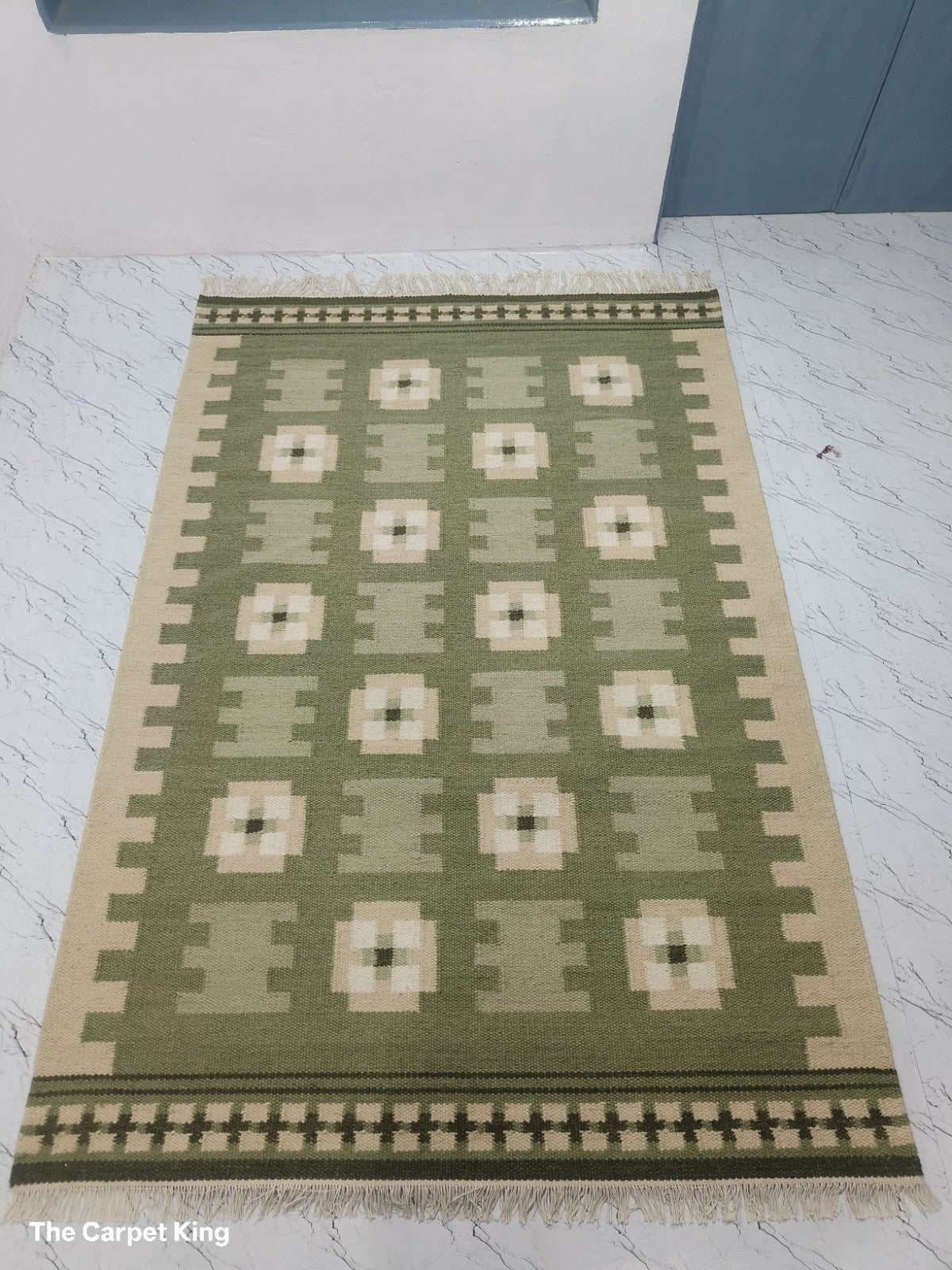Handmade Kilim Wool Durable Rustic Look Farmhouse Jute Rug -Boho Mats Boho Area Rectangle Carpet