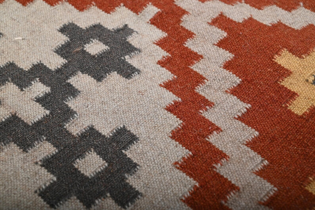 Multicolor Handmade Kilim Wool Durable Rustic Look Farmhouse Jute Rug -Boho Mats Boho Rectangle Area Carpet