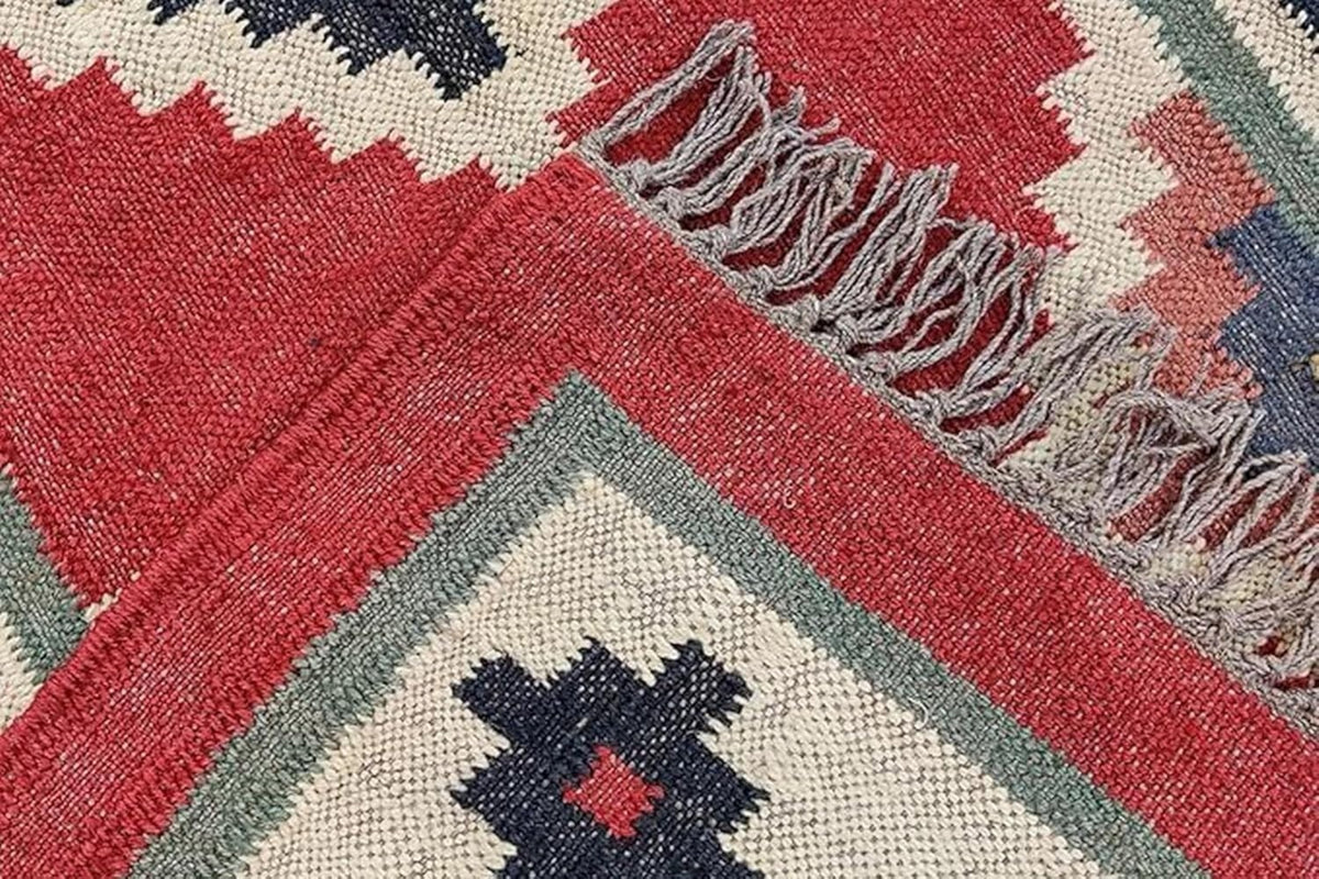 Rectangle Boho Mats Multicolor Handmade Kilim Wool Durable Rustic Look Farmhouse Jute Rug - Boho Area Carpet
