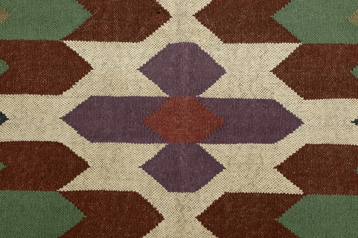 Handmade Kilim Rectangle Boho Mats Wool Durable Rustic Look Farmhouse Jute Rug - Boho Area Carpet